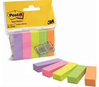 Post-it Notes Markers - Neon farver, 15mm x 50mm, 5 blokke a' 100 blade